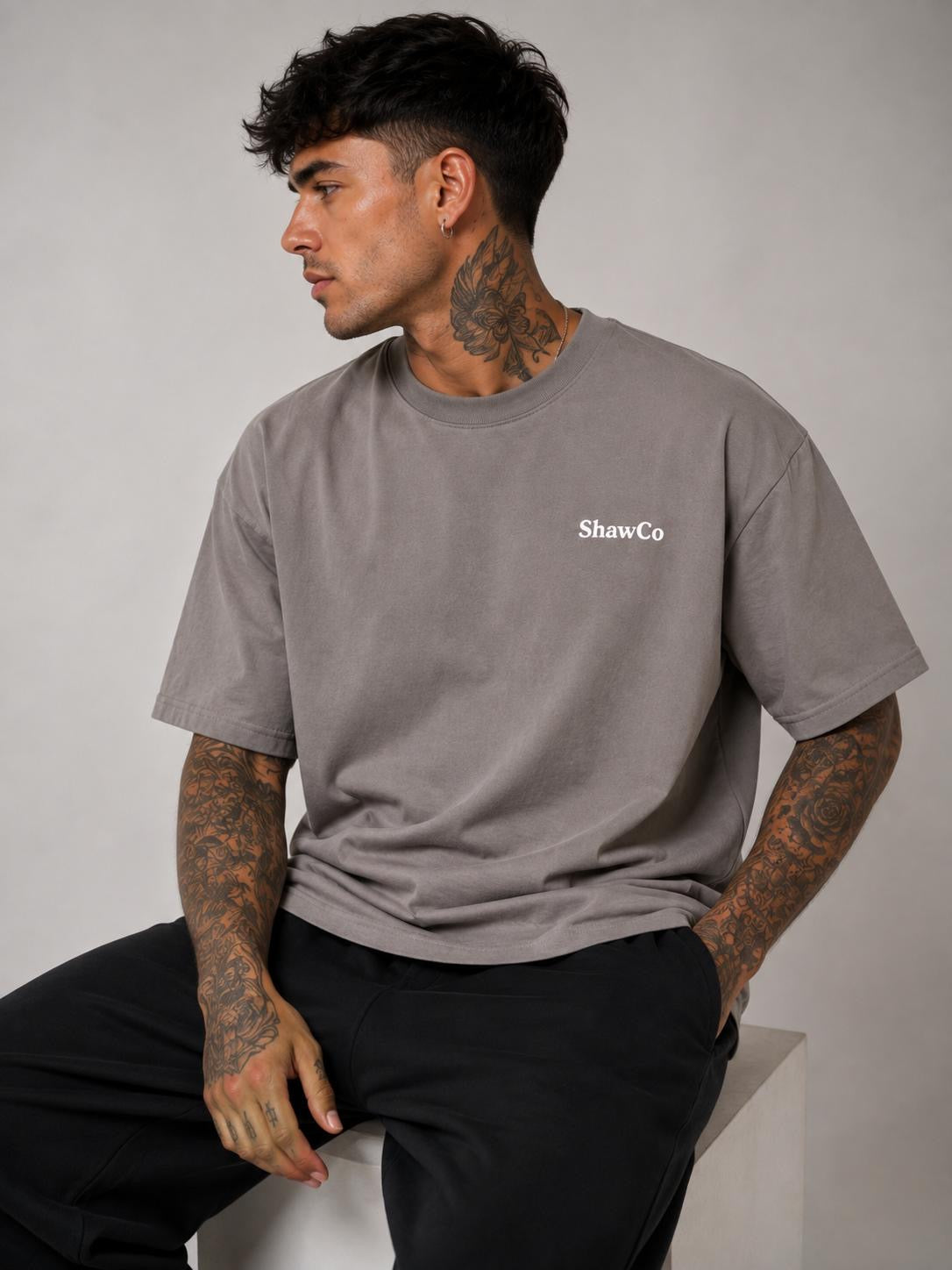 Grey Longevity Oversized T-Shirt