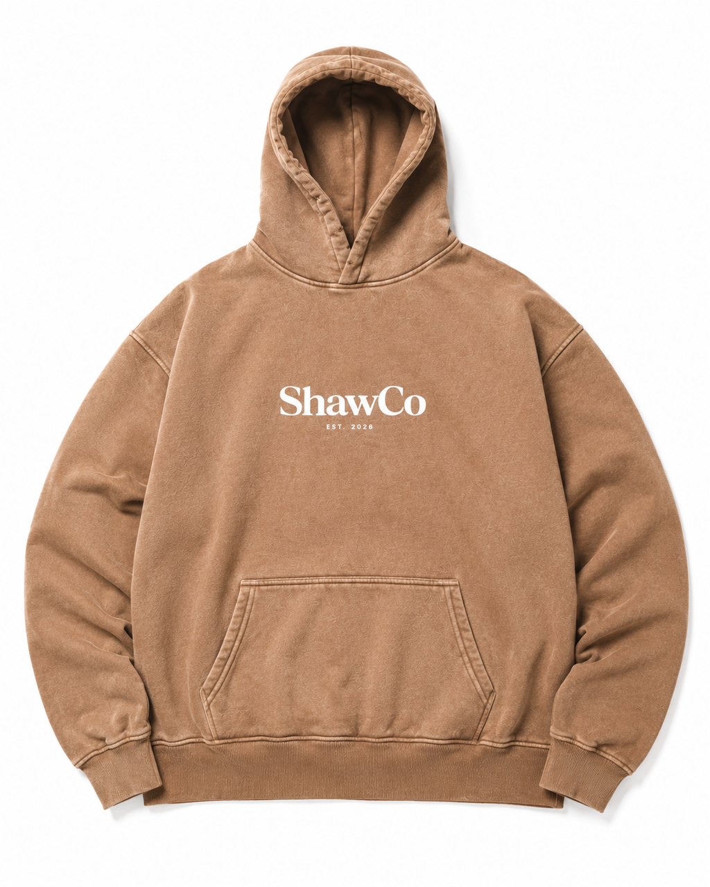 Oversized Acid wash Hoodie - Sandy Brown