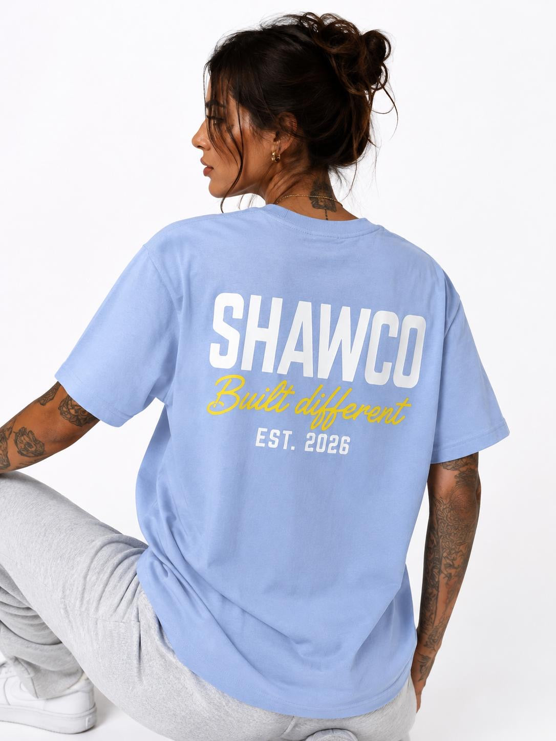 Blue Built Different Oversized T-Shirt