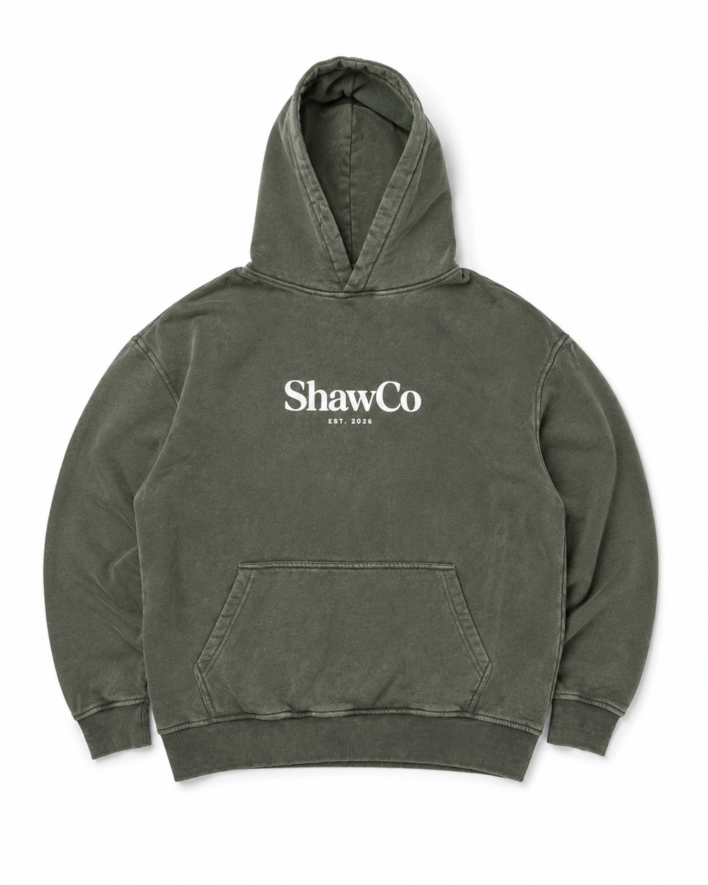 Oversized Acid Wash Hoodie - Green Slate