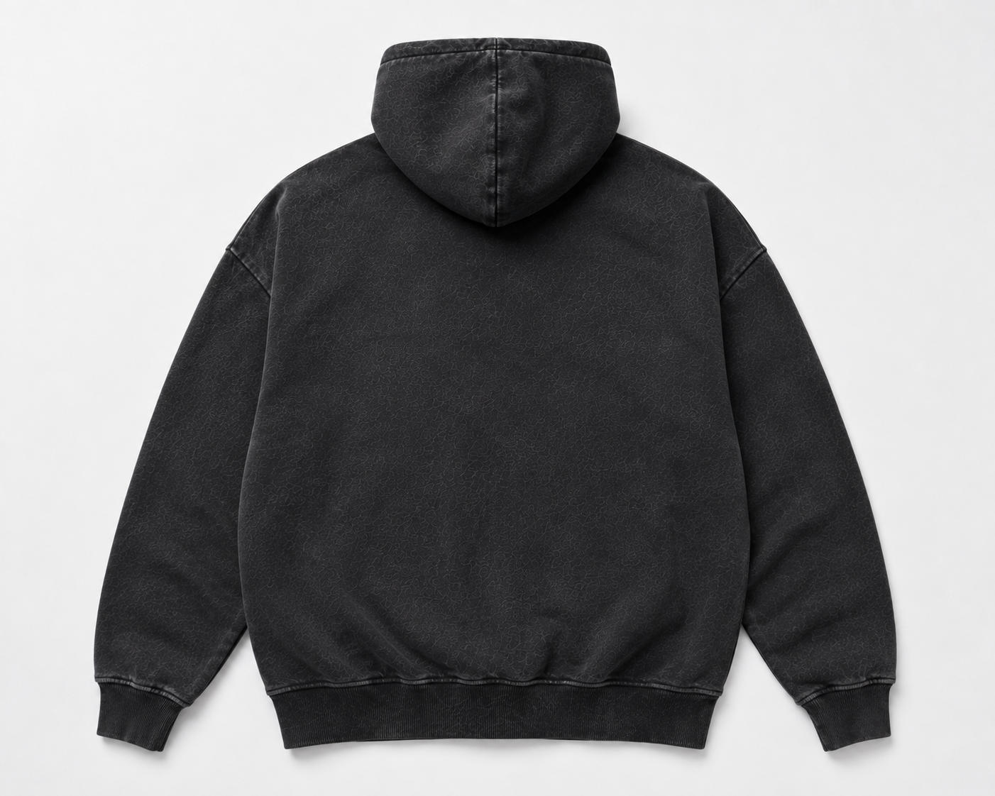 Oversized Acid wash Hoodie - Black Ash