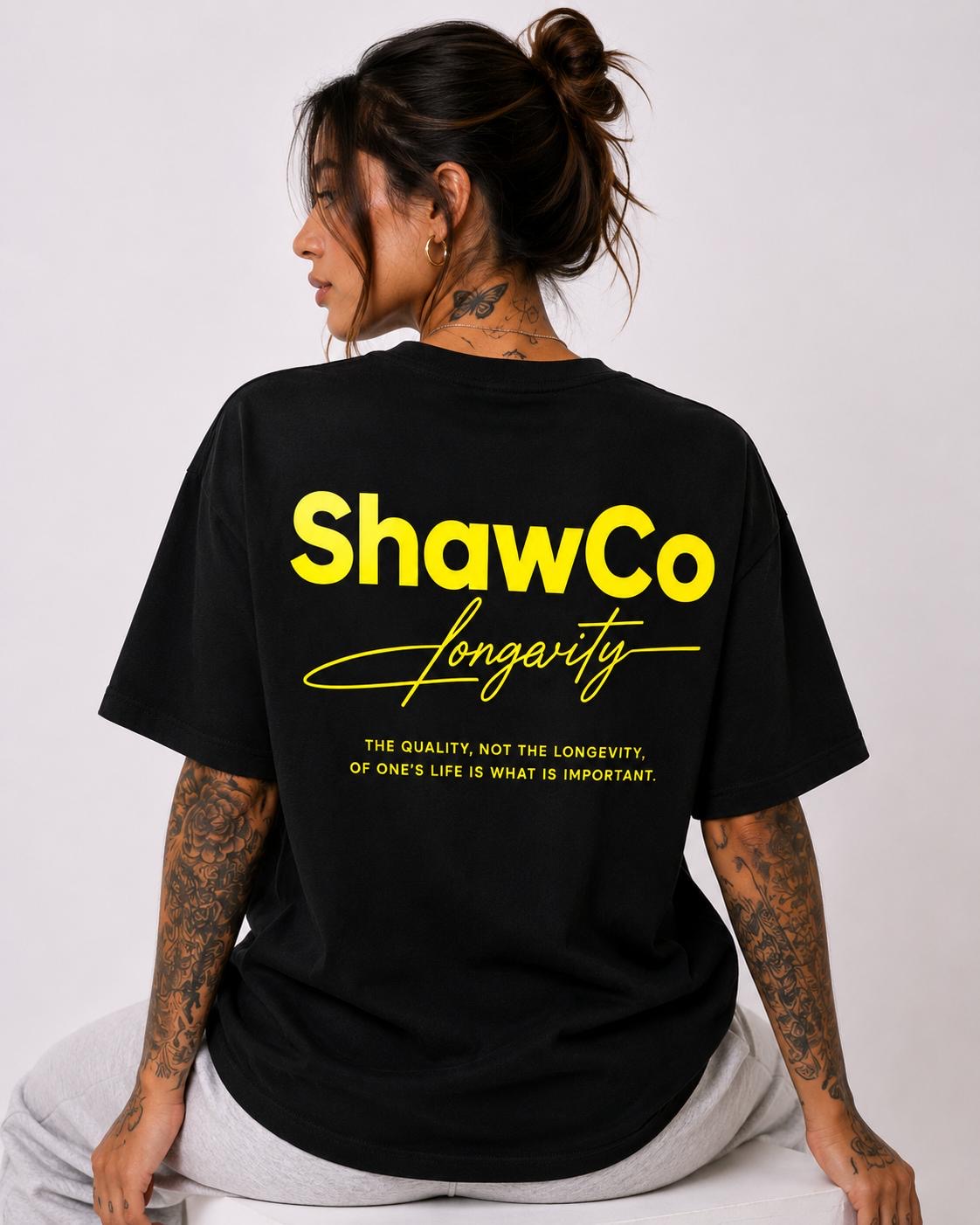 Black Longevity Oversized T-Shirt