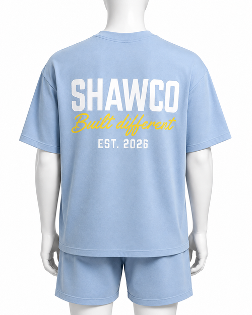 Blue Built Different Oversized T-Shirt