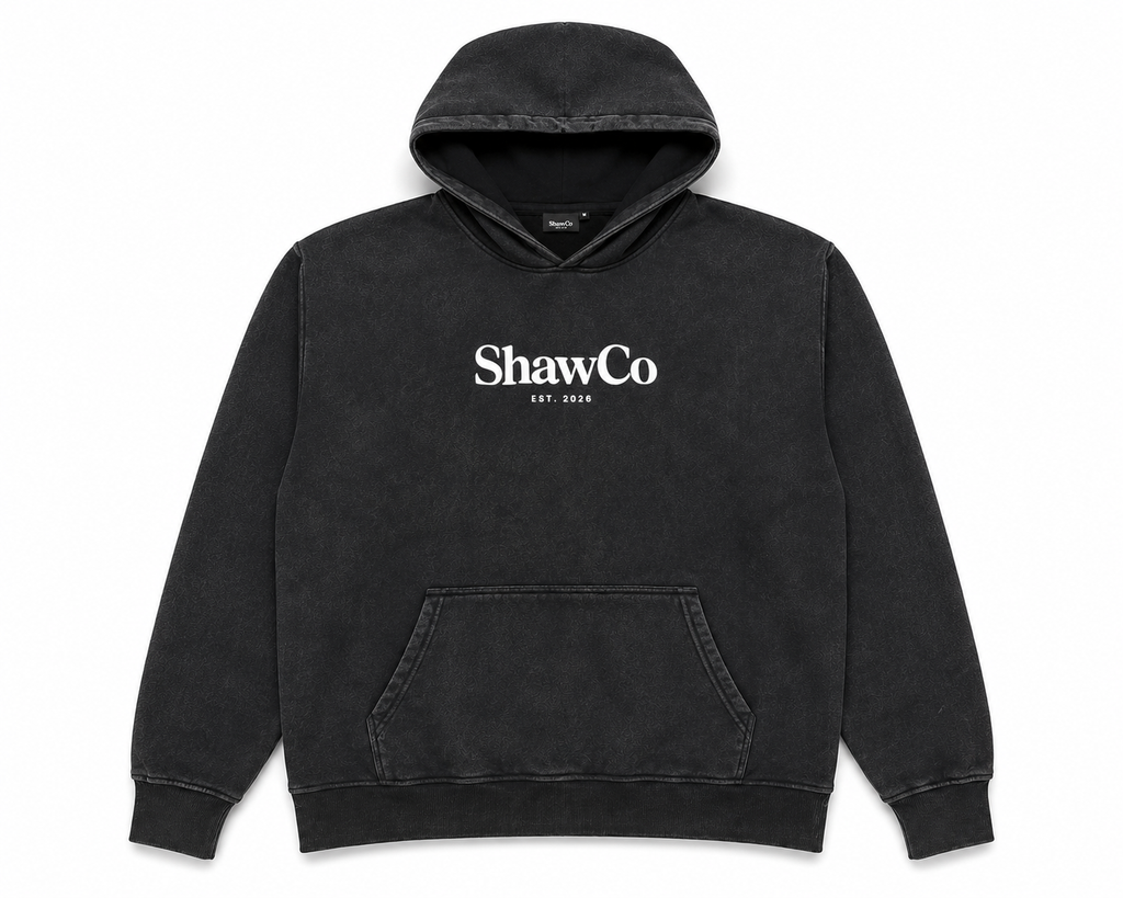 Oversized Acid wash Hoodie - Black Ash