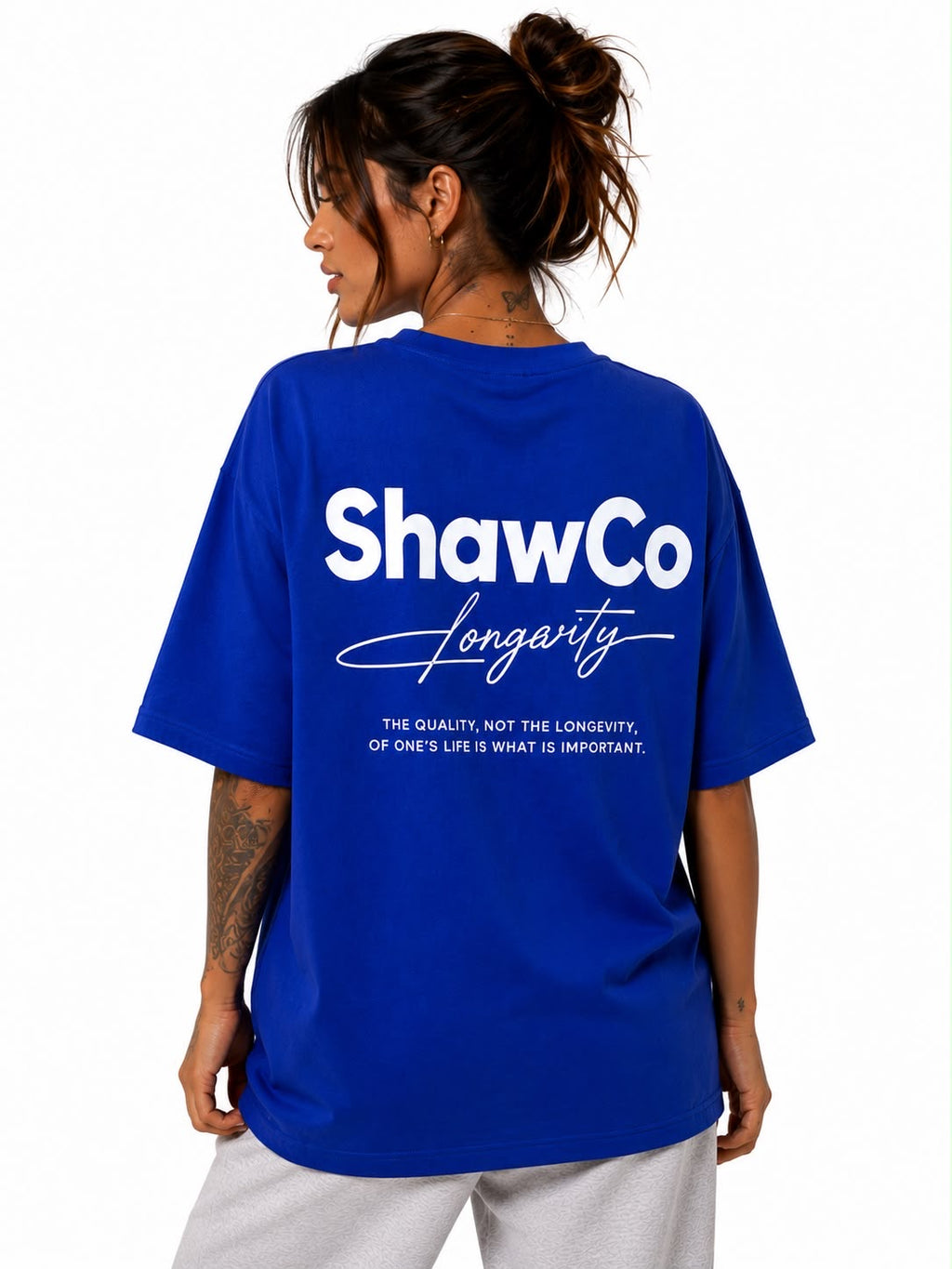 Blue Longevity Oversized T-Shirt