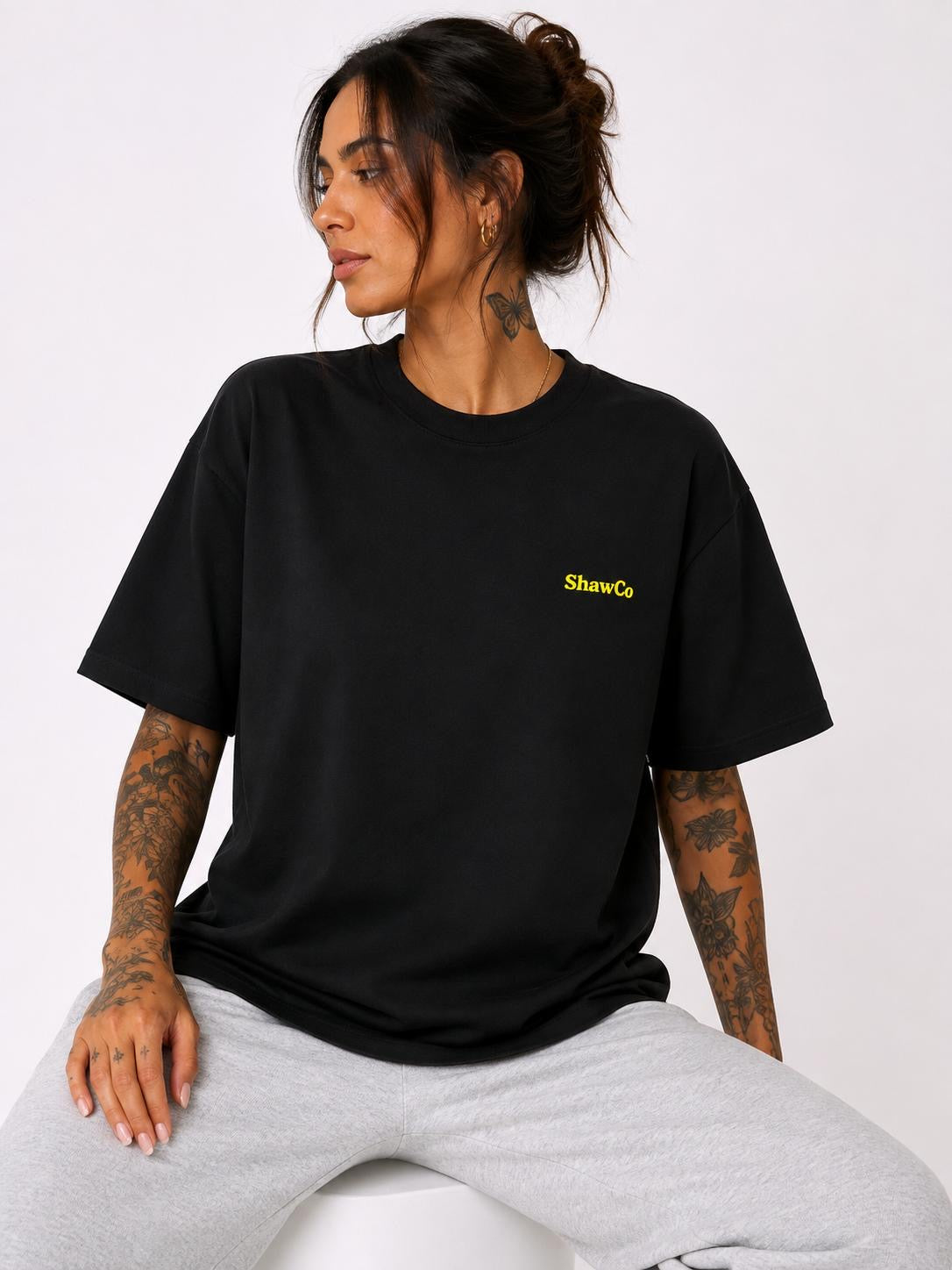 Black Longevity Oversized T-Shirt
