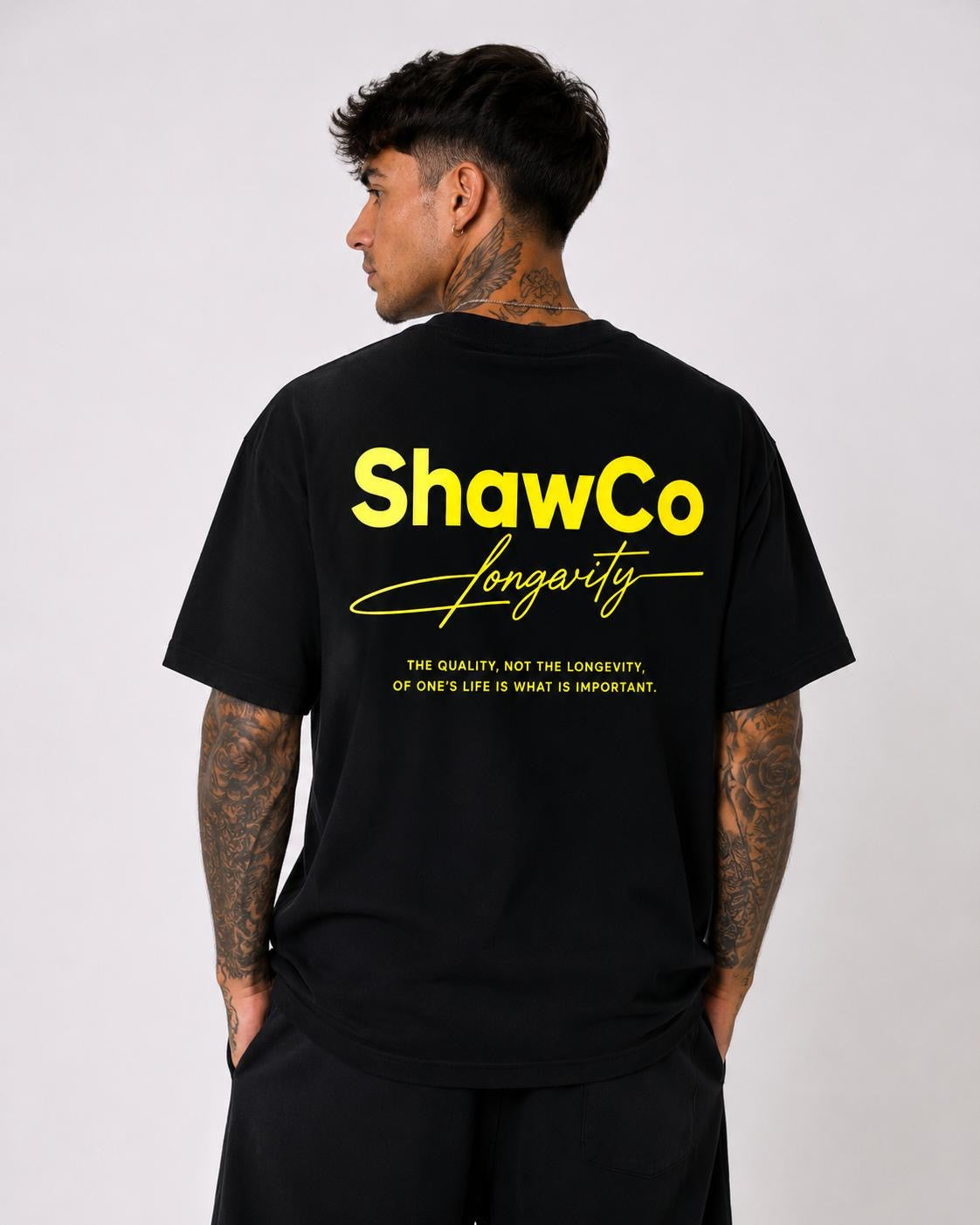 Black Longevity Oversized T-Shirt