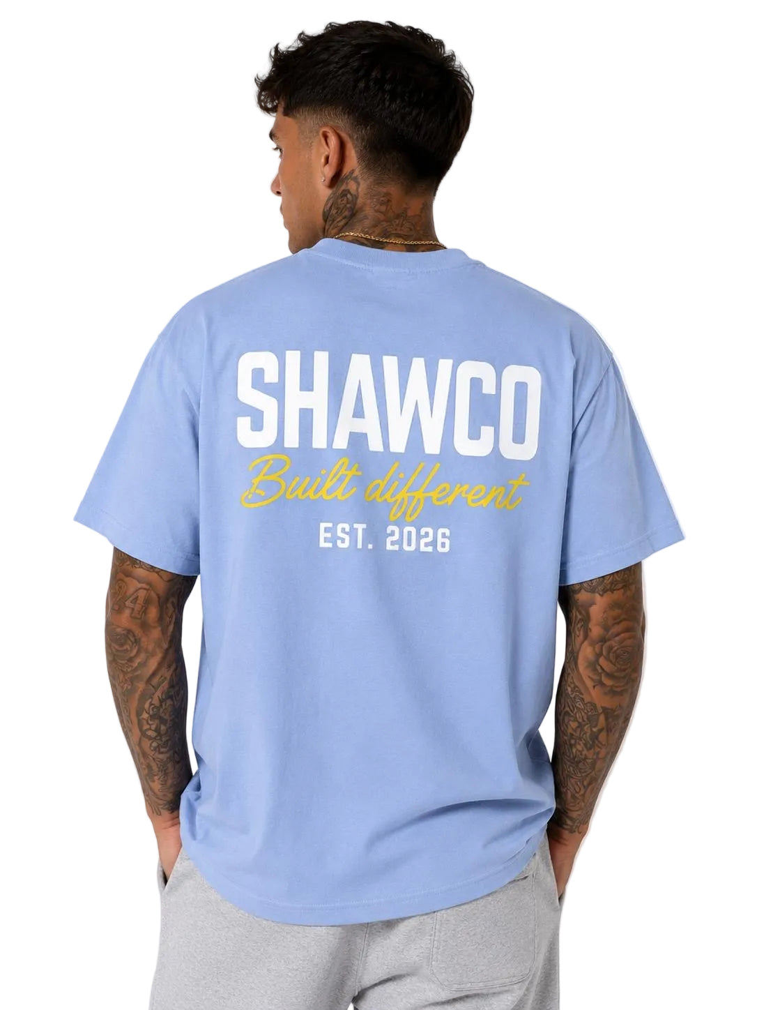 Blue Built Different Oversized T-Shirt
